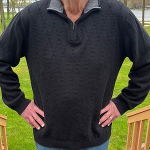 Concepts by Claiborne black 1/4 zip sweater XL